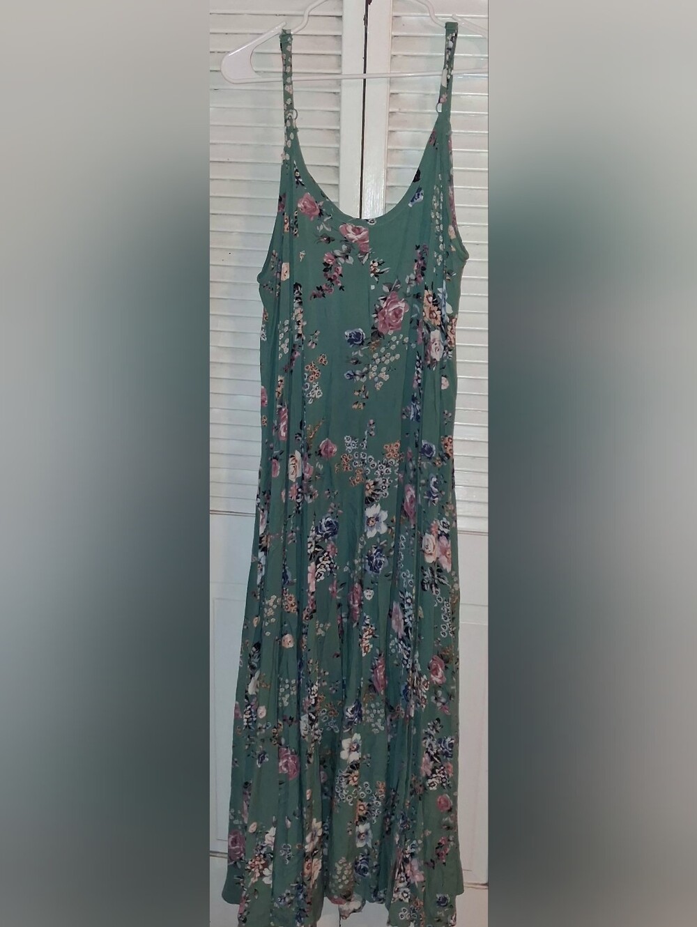 torrid Teal Green Floral Maxi Dress with Adjustable Straps - Picture 5 of 5